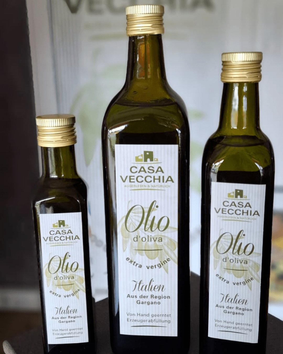 Casa Vecchia italienisches Olivenöl aus Apulien in drei Flaschengrößen