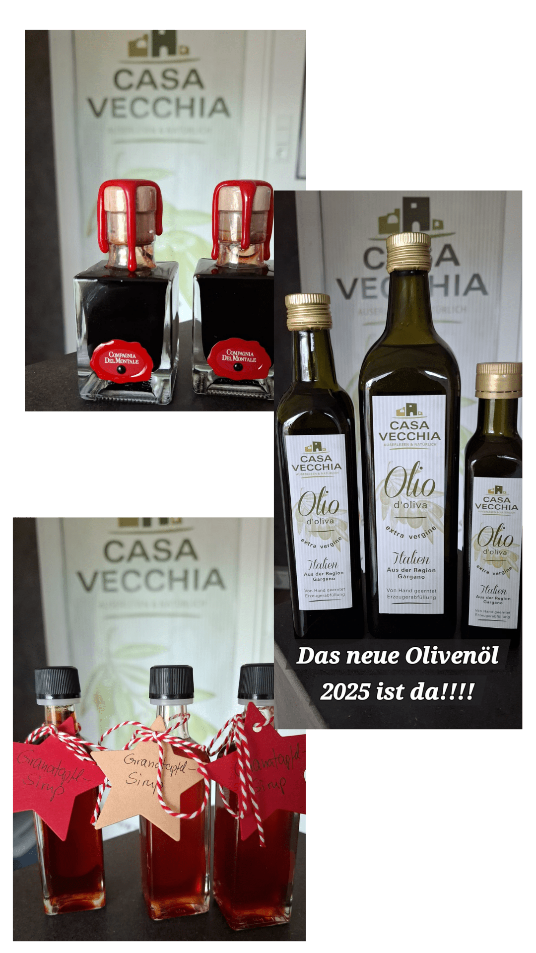 Balsamico, Granatapfelsirup und Olivenöl aus Italien bei Casa Vecchia Weyhe